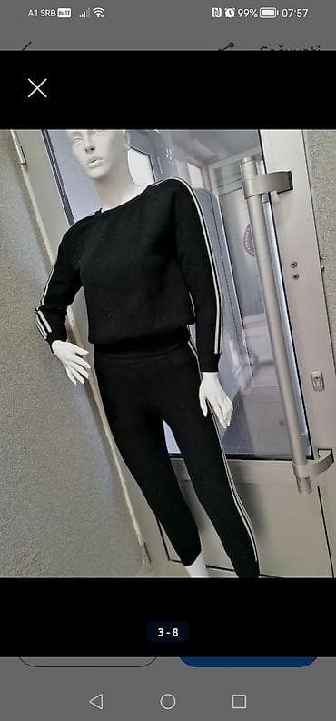 komplet za trening: Ženski sportski komplet – crna dukserica i helanke - Boja: crna - — 4