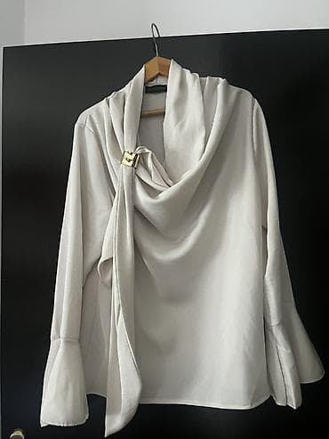 kosulja na preklop: NOVA ženska bluza – New Collection - Boja: svetlo bež/šampanj - — 4