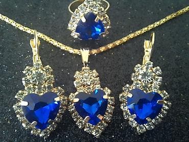 moderne zlatne narukvice: Nakit Set Ogrlica, minđiše i prsten. Slanje poštom. - Postekspres - — 3