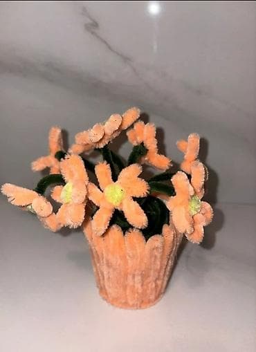 prodaja ruza na veliko: Ručni dekorativni mini korpice i cvetne aranžmane od plišanih chenille — 3