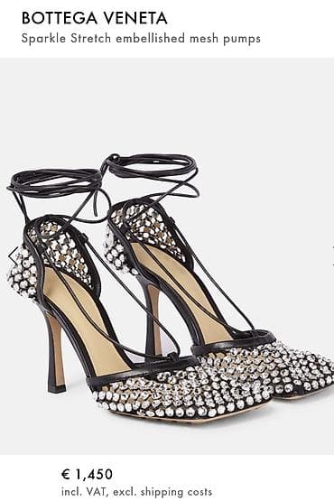nike patike 270: Bottega Veneta Sparkle Stretch ukrašene mrežaste salonke - Model — 4
