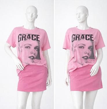 suknja til: Roze oversized majica sa štampom “GRACE” - Boja: svetloružičasta - — 6