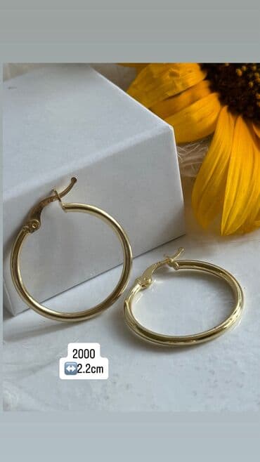 srebrna torbica sa cirkonima: Screwback earrings, Material: Gold — 1