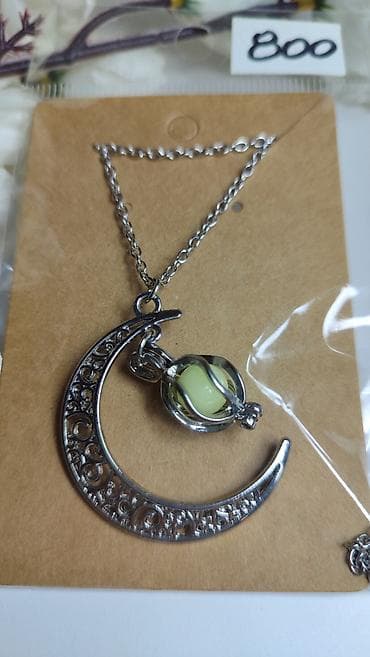 naocare za motor: Ogrlica sa priveskom Mesec i kavez-kuglicom - Materijal: legura — 5