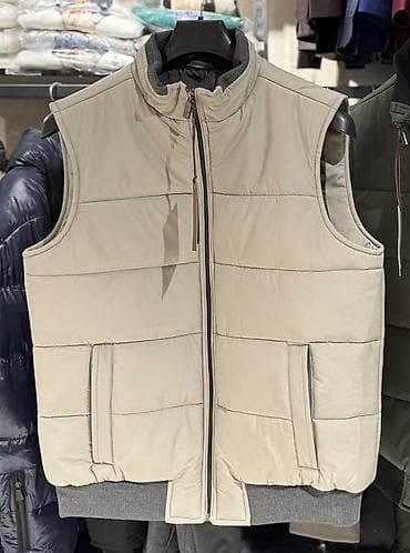 krem kosulja: Muški puffer prsluk CANALI - Model: bez rukava, ravnog kroja sa — 2