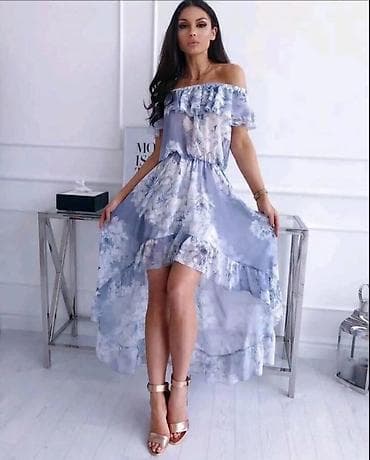 haljine grckih boginja: Romantična letnja haljina na ramena - Kroj: off-shoulder sa — 1