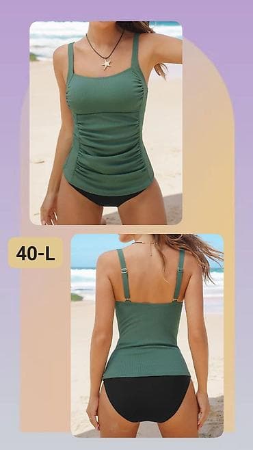 Ženski dvodelni kupaći kostim (tankini), veličina 40-L. - Gornji deo