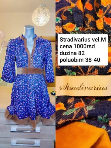 Haljine: Stradivarius M, bоја - Tamnoplava, Drugi tip rukava