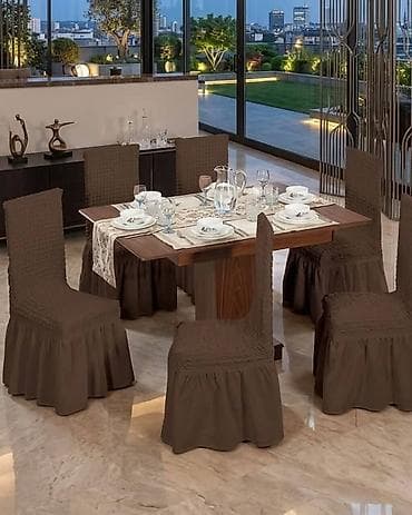 suvo cvece za vazu: Navlake rastegljive za trpezarijske stolice sa karnerima. Kompleti — 2