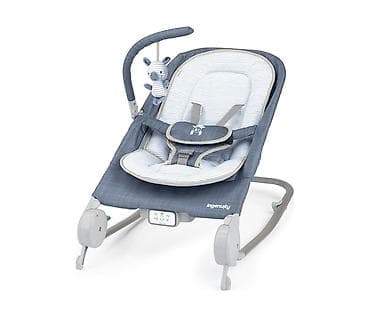 Nameštaj: Kids II Ingenuity Ležaljka Happy Belly – Chambray (0–6 m) sa masažerom — 2