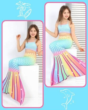 kabanice za devojcice: 🧜🏼‍♀️ Sirena trodelni kupaći kostimi 🥰 Veličine od 2 do 14 godina — 3