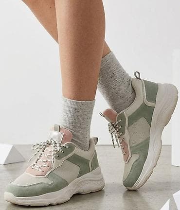 Ženske patike – chunky stil - Boje: kombinacija svetlozelene