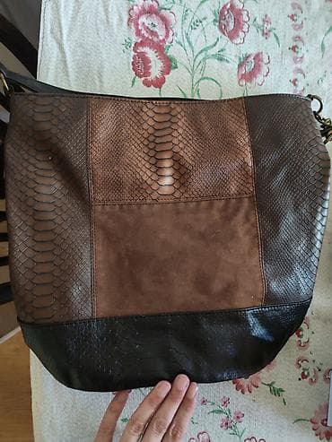 40 dp: Torba preko ramena sa patchwork dizajnom - Materijal: kombinacija eko — 1