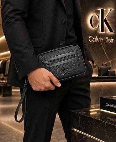 Muška ručna torbica (clutch) – crna, elegantna, od teksturirane