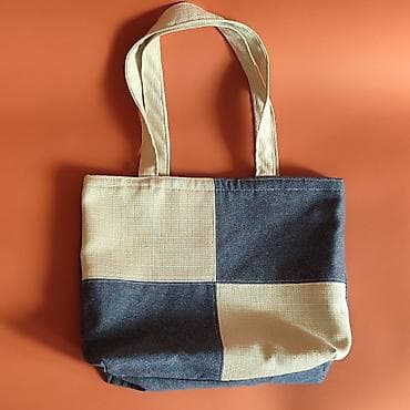 torbe od platna: Platnena torba – patchwork dizajn - Materijal: kombinacija teksasa — 6