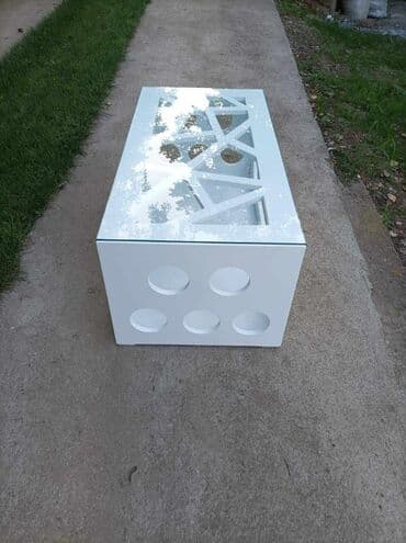 silikonske gumice za staklo na stolu: 100 x 50 visina 40cm . Medijapan 150e Bez stakla,doplata za — 3