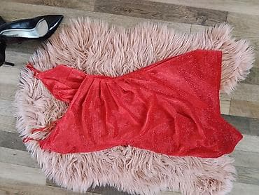 sandale za ples: Crvena svečana haljina sa šljokicama - Materijal: mekana, elastična — 1