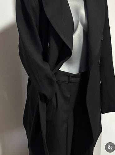 london: Komplet damski crno odelo – sako i pantalone. - Klasičan dvoredni sako — 3