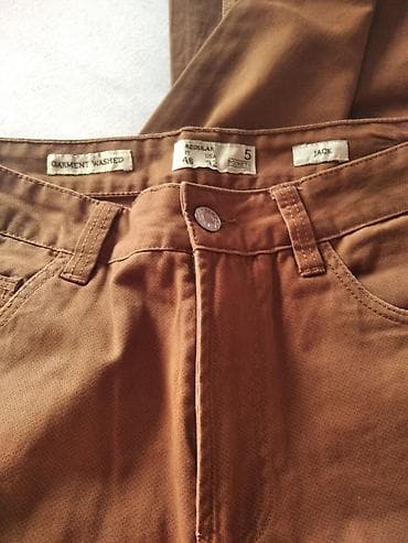 crop jakne: Braon pantalone – klasičan kroj - Boja: topla braon (camel) - — 6