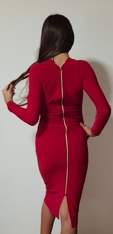 omega sat: 0101 Brand XS (EU 34), color - Red, Evening, Long sleeves — 2