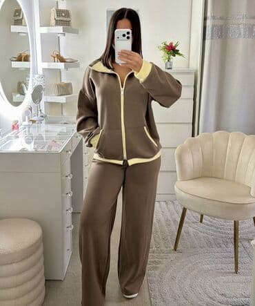 komplet odece: 💫Ženski komplet trenerke – dvoslojni pliš/futer izgled, udoban i — 5