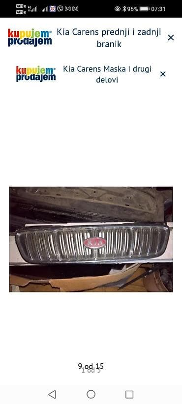 klima za auto na upaljac: Kia Carens – prednji i zadnji branik - Komplet branika za Kia Carens — 5