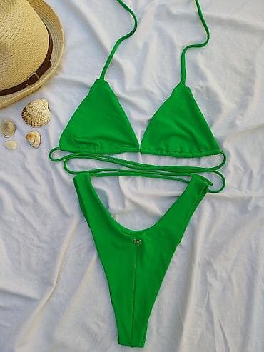 set prstenja: Ženski bikini set – trougao top + V-cut gaćice s ukrasnim leptirićem — 5