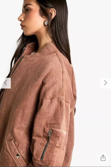 Ženska bomber jakna XL-XXL u boji terakote dužina 66 cm po.pazuh pazh