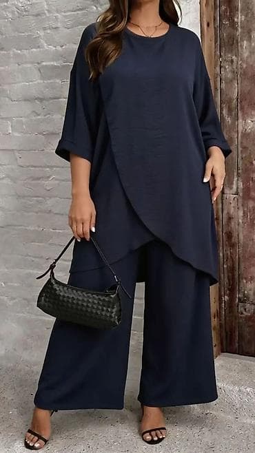 Ženski komplet – asimetrična tunika + široke pantalone - Dizajn