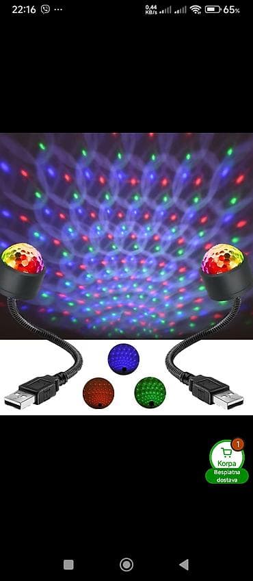 idealan poklon: USB mini disko svetlo – RGB projekcija - Kompaktna LED “disco ball” — 2