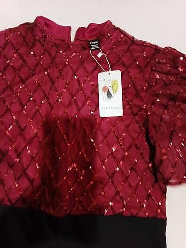 sandale za ples: Elegantni ženski kombinezon - Gornji deo: bordo crvena tkanina sa — 5