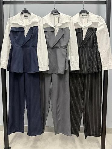 Men's Clothing: Ženski dvodelni komplet – košulja i pantalone na pruge - Dizajn — 3