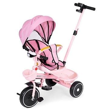 sinsay baby body: ECOTOYS 2u1 tricikl sa rotirajućim sedištem i sklopivom tendom – Pink — 5