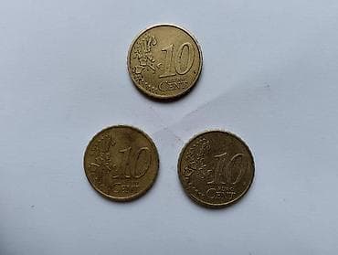 Muzički instrumenti: 10 Euro centi 2002 A Germany 1 novčić i 2002 D Germany 2 novčića.Jedan — 1