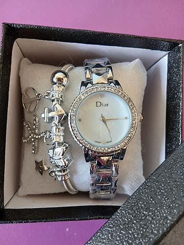 Jewellery sets: Dior ženski set – ručni sat i narukvica u poklon-kutiji. - Elegantni — 1