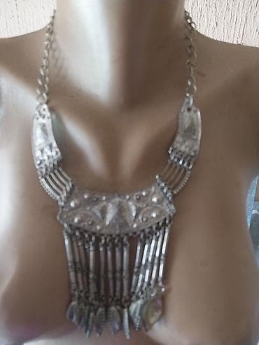 yamaha privezak: Etno statement ogrlica – srebrni ton - Masivna ogrlica inspirisana — 1