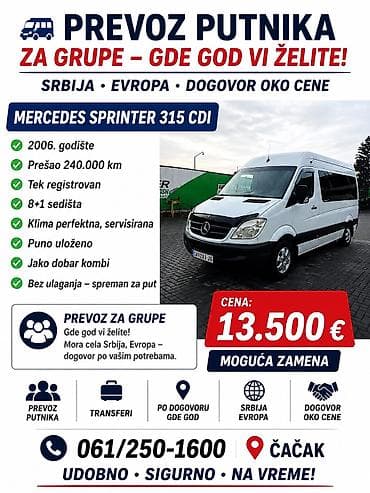 prednje vile za apn 4: Mercedes-Benz Sprinter, putnički kombi 8+1 - Godište: 2006 - Motor — 5
