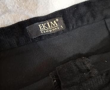 Skirts: Crna suknja od somota – EKIM Company 1 - Klasičan, ravan kroj do — 3