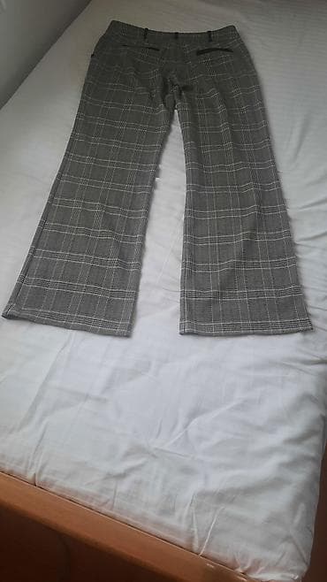 Men's Clothing: Karirane pantalone SETRE – ženske - Model: ravna nogavica blago — 5