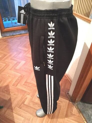 kompleti od viskoze: Donji deo trenerke, 2XL (EU 56), 3XL (EU 58), XL (EU 54), Adidas, bоја - Crna, Pamuk — 3