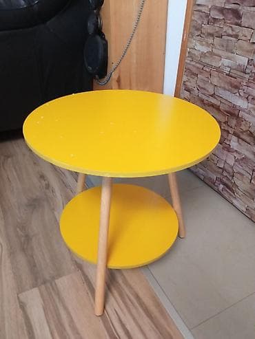 Dečiji nameštaj: Okrugli pomoćni stočić sa dve police - Dizajn: moderan skandinavski — 7