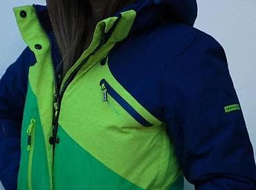 Ženska obuća: Zimska/ski jakna – žensko - Trobojni dizajn: tamnoplava, limeta i — 2