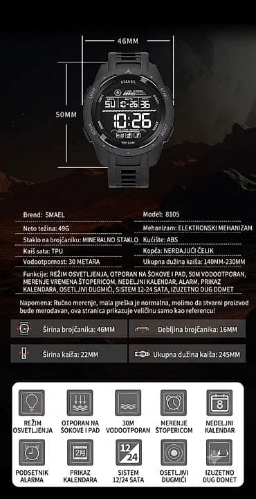 rado satovi: Na prodaju potpuno nov, nikada nošen muški sportski digitalni sat — 2