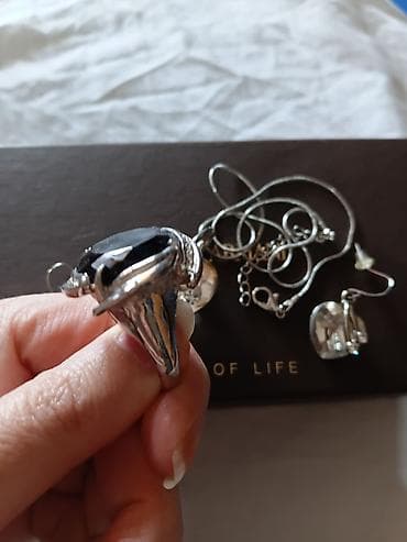 rulet sat cena: Set nakita – ogrlica, minđuše i prsten - Elegantan set sa kristalima — 5