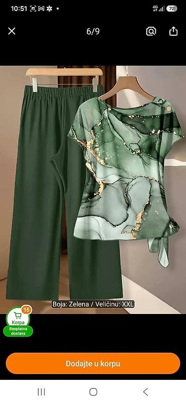 avon popusti za avon dame: Damski komplet – pantalone i bluza, boja: zelena, veličina: XXL. - — 2