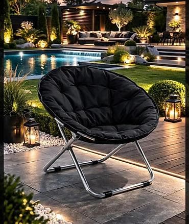 Stolovi: Sklopiva stolica, atraktivnog dizajna u obliku gnezda. -Stolica  je — 2