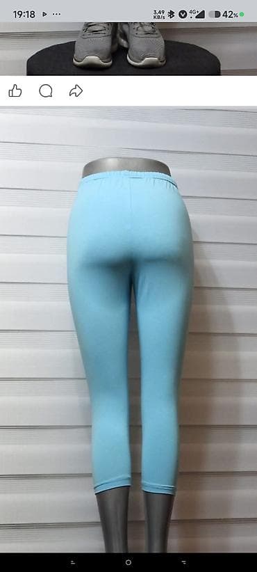 pantalone za trudnice zara: Lagana ženske ⅞ helanke – svetloplave - Kroj: uske ⅞ helanke iznad — 7