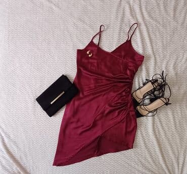 haljine secene ispod grudi: Pretty L (EU 40), color - Burgundy, Evening, With the straps — 3