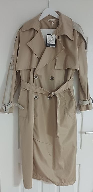 pepco nova varos: Ženski bež trenč kaput – Ello Exclusive - Model: klasičan dvoredni — 3