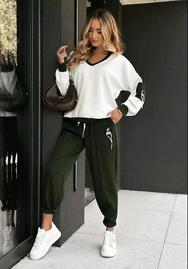 пс фасхион хаљине: Ženski dvodelni trenerka komplet – duks i pantalone - Gornji deo — 2